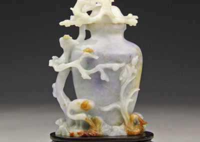 Lavender and russet jade covered vase, Qing Dynasty